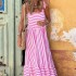 FD1060 in stock 2023 summer new cross-border women's clothing fashion temperament loose long skirt striped casual dress