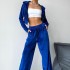 FD1146 in stock 2024 autumn and winter cross-border new fashion sports style hooded sweatshirt wide leg pants two-piece set