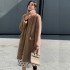 2020 winter new faux fur coat women's coat fashion casual stand collar European station medium long slim fit trend