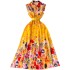 European and American retro court style niche design high-end shirt skirt sleeveless waist cinching slimming floral large swing dress