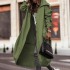 FD678 in stock 2024 autumn and winter new style temperament niche personality casual big collar mid length trench coat for women