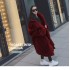 2021 autumn and winter European and American station imitation otter rabbit fur thick medium long hooded fur coat fur coat women's fashion trend