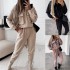 FD706 in stock 2022 autumn and winter new women's fashion loose casual pants leg binding sports set two-piece set