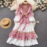 Spot AliExpress Autumn/Winter Cross border Women's Fashion Long Sleeve Printed Bohemian Medium length Dress