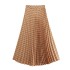 Summer new women's clothing European and American suit collar geometric print sleeveless vest+pleated skirt set