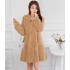 2020 new autumn and winter hooded rhinestone mid long style imitation otter rabbit fur grass integrated imitation fur women's coat women's trend