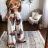 FD191 spot 2024 summer cross-border women's printed strapless top, loose wide leg pants two-piece set