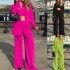 FD1068 in stock 2024 autumn and winter new fashionable temperament long sleeved suit jacket casual long pants set three piece set