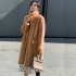 2020 winter new faux fur coat women's coat fashion casual stand collar European station medium long slim fit trend