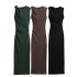 Foreign trade 2024 autumn new women's clothing knot decoration texture long sleeveless slim fit dress for women 5039626