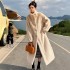 2024 new European and American station temperament casual winter environmentally friendly fur coat women's knee high mid length thick coat trend