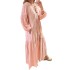 FD1315 in stock 2024 autumn new cross-border women's fashion V-neck bubble sleeve bohemian cotton and linen dress