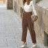 FD1558 in stock 2024 spring new cross-border women's fashion temperament solid color versatile high waisted pants and trousers