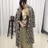 2021 new casual European and American sheep shearing fur coat for women, medium to long leopard print fashion fur coat, trendy winter