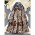 Retro Heavy Industry Little Bear Jacquard High Waist Half Skirt for Women 2024 Winter French slimming A-line pleated umbrella skirt