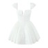 European and American wholesale 2024 autumn new white small V-neck dress, backless sexy short skirt