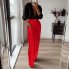 In stock 2024 autumn and winter new European and American women's clothing cross-border women's fashion personality straight leg pants contrasting color trousers