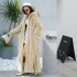 2021 winter new casual temperament European and American loose imitation otter rabbit fur coat women's hooded long coat trend