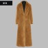 2021 autumn and winter European and American coat imitation fur coat women's mid to long suit collar casual fashion warm plush