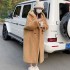 2023 new fur coat, women's coat, thickened and elongated, women's hooded style, casual and fashionable, covering flesh and keeping warm