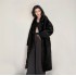 2024 new autumn and winter European and American granular velvet coat with feminine temperament, featuring a lapel and knee length eco-friendly fur coat for women