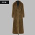 2021 autumn and winter European and American coat imitation fur coat women's mid to long suit collar casual fashion warm plush