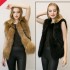 European and American autumn and winter imitation fur, raccoon fur, patchwork leather vest, women's fur coat, vest, AliExpress foreign trade hot item, temperament