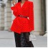 FD1456 in stock 2024 spring new cross-border women's fashion temperament polka dot lapel long sleeved suit jacket