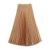 Summer new women's clothing European and American suit collar geometric print sleeveless vest+pleated skirt set