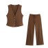 Foreign trade 2024 autumn new set sleeveless vest pants show temperament French V-neck socialite style 5039277