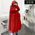 2021 new winter fashion casual plush faux fur coat women's thick coat medium long European and American hooded