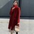 2020 winter new faux fur coat women's coat fashion casual stand collar European station medium long slim fit trend