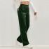 2024 Amazon European and American Fashion New Women's Casual Straight Pants High Waist Button Elastic Band Multiple Pockets