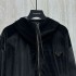 Ultra high quality triangle logo autumn and winter new item chest logo decoration hooded zipper velvet jacket