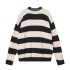 Paris high version B family autumn and winter new item unisex couple style striped embroidery logo knitted spliced sweater