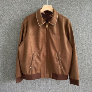 Correct Version 24 Autumn/Winter New Donkey Home Logo Simple Solid Color Men's and Women's Suede Texture Jacket Exterior