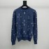 High version 2024 early autumn new V-home flower full print knitted round neck long sleeved unisex