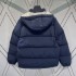 Ceiling quality striped letter print detachable hooded down jacket loose European version fluffy warm jacket for men