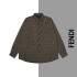 Wang Jiaer's 2023 autumn and winter new FF jacquard logo shirt jacket casual loose men's and women's shirt