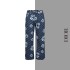 D Home 2024 Leisure New CD Trendy Brand Loose Jeans Printed Full Jacquard Straight Tube High Street Versatile Pants