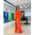 2023 European and American Summer Women's Fashion Sexy Slant Collar Off Shoulder Waist Drawdown with Floor Draping Vacation Style Solid Color Dress