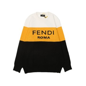 Fenjia Autumn Winter Correct Edition Trendy Brand Color Contrast Splicing Letter Jacquard Logo Men's and Women's Loose Knitted Sweaters Sweaters