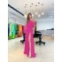 2023 European and American Summer Women's Fashion Sexy Slant Collar Off Shoulder Waist Drawdown with Floor Draping Vacation Style Solid Color Dress