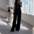 2024 Spring and Summer New Amazon Cross border Solid Color V-neck Sleeveless Vest Wide Leg Pants Casual Two Piece Set for Europe and America