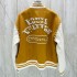 South Oil High end 2024 Autumn New Yellow Embroidered Strap Baseball Jacket, Men's and Women's Versatile Leather Jacket