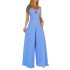 2023 Amazon Europe and America Cross border New Women's Sleeveless Solid Color Casual Loose Striped Wide Leg jumpsuit