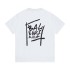 B Home High Version Paris Small Label Back Full Adhesive Tape Versatile T-shirt for Men and Women, Cotton Loose Casual Short Sleeve