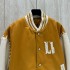 South Oil High end 2024 Autumn New Yellow Embroidered Strap Baseball Jacket, Men's and Women's Versatile Leather Jacket