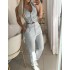 2024 New Amazon Cross border Women's Clothing Style Solid Color Sleeveless Vest Suit Casual Pants Two Piece Set