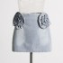 High end casual half skirt for women in early spring 2025, new three-dimensional flower retro style, washed with water, worn high waisted short skirt